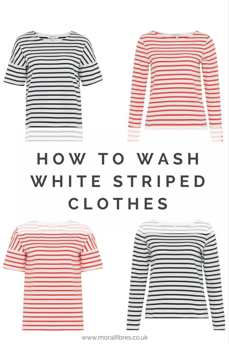 how to wash white striped clothes