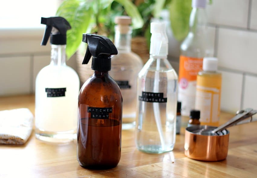 amber glass bottles for cleaning products