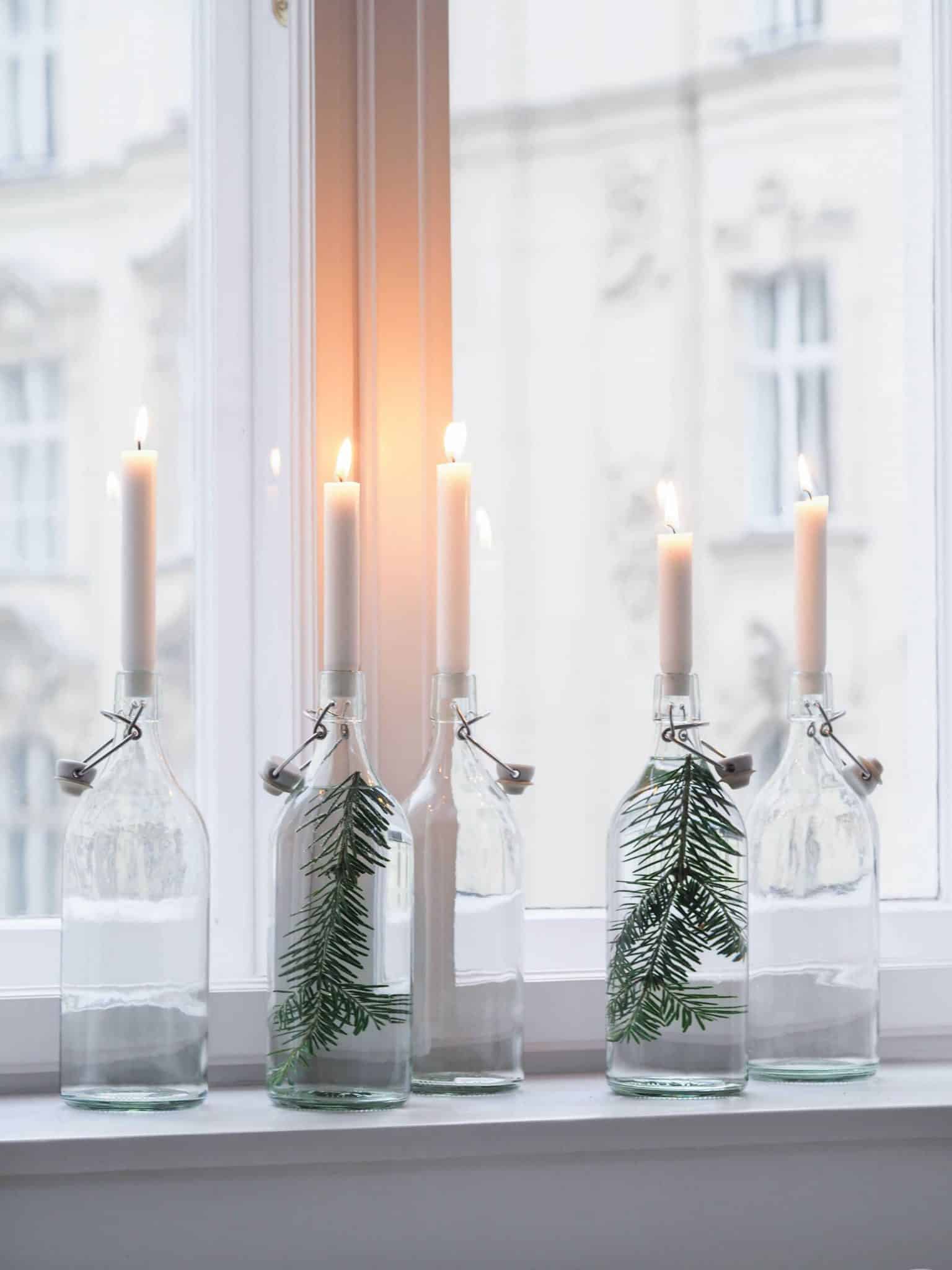 Foliage candle holder Christmas decorations made using natural and compostable materials.