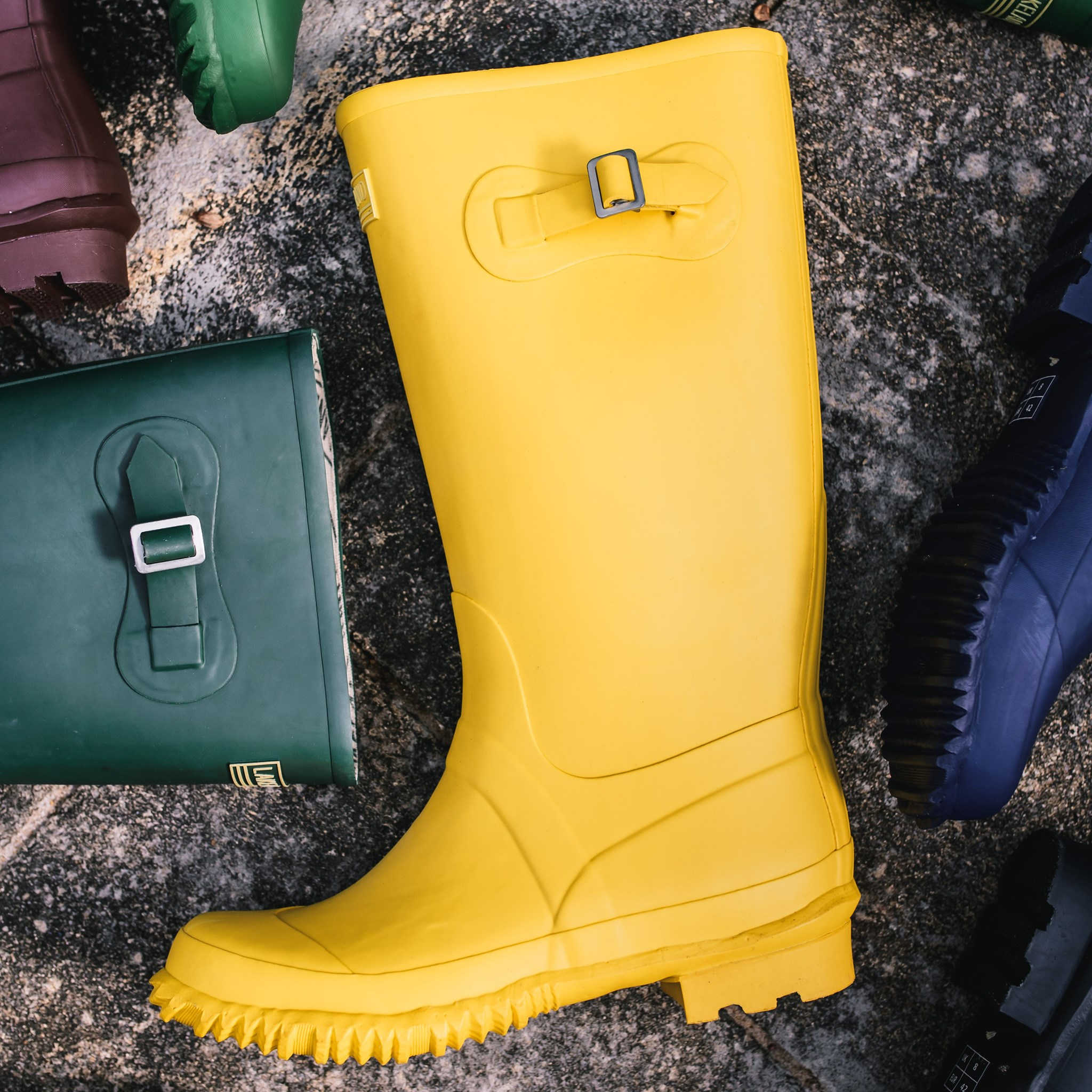 Pair of yellow Lakeland waterproof boots