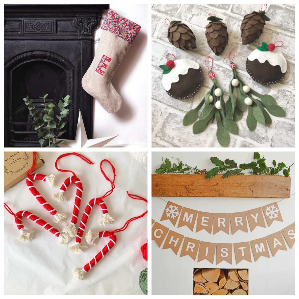 A range of ethical Christmas decorations from Etsy