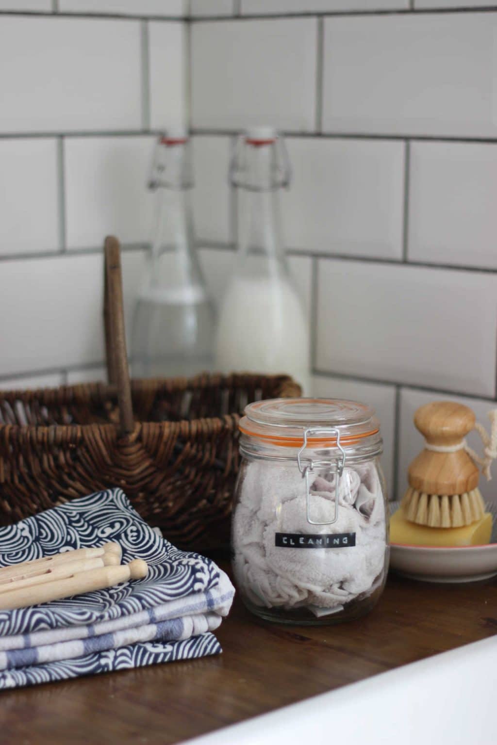 homemade cleaning wipes made with castile soap