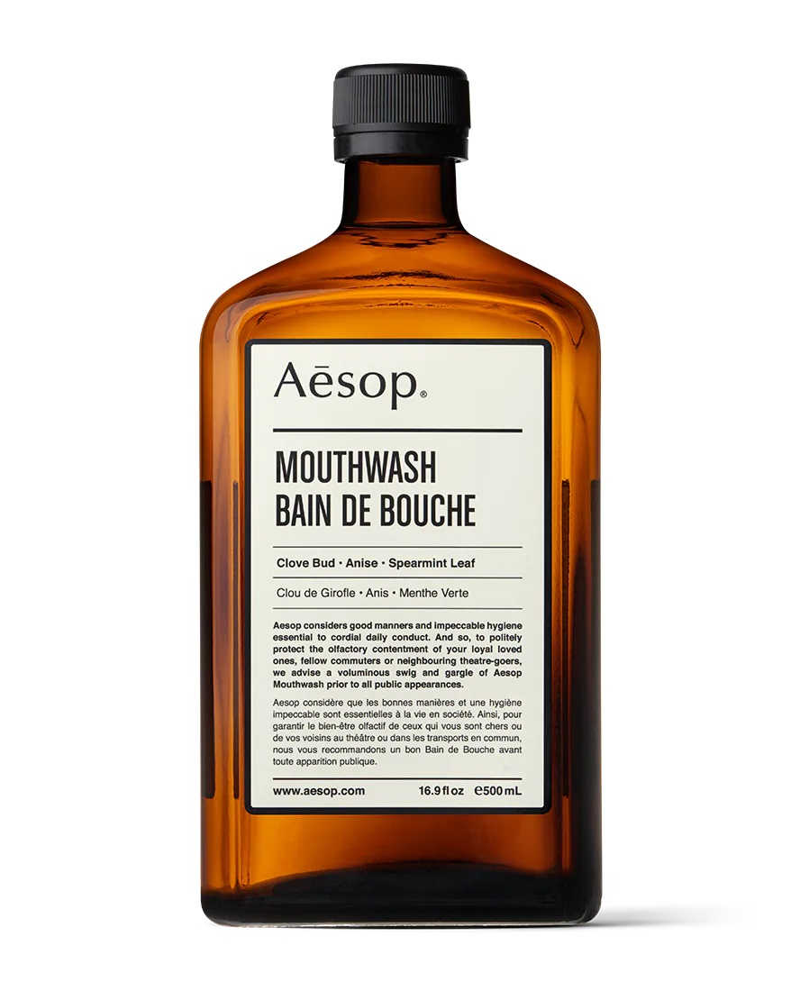 bottle of aesop plastic free mouthwash