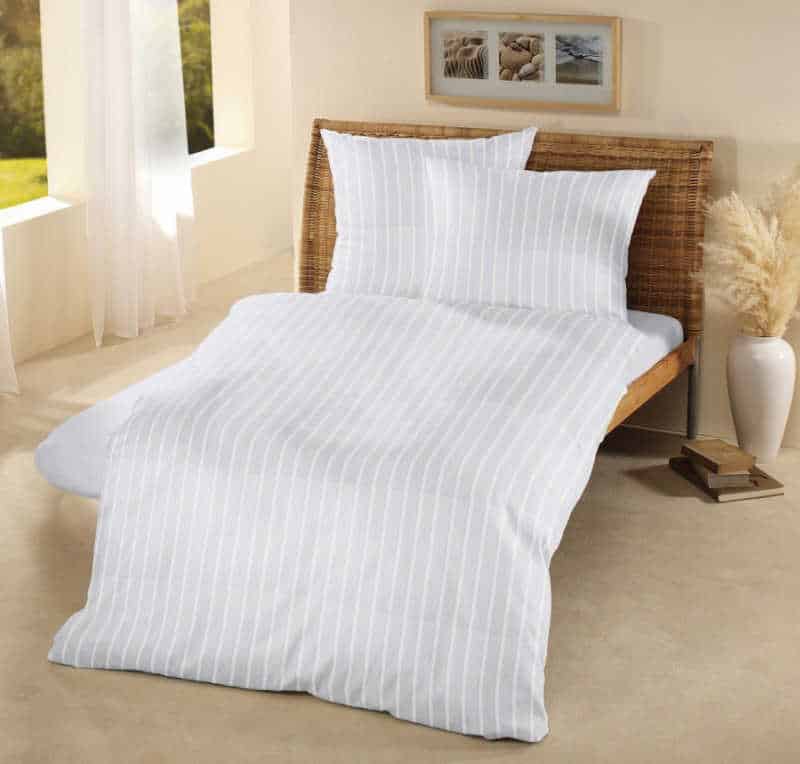 Striped organic cotton bedding from Fou Furnishings.