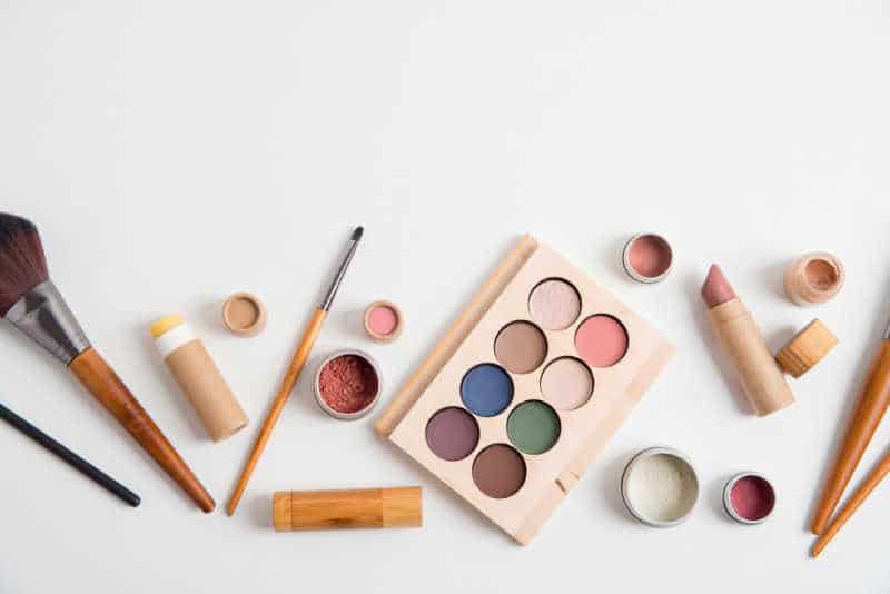 flat lay of eco-friendly makeup