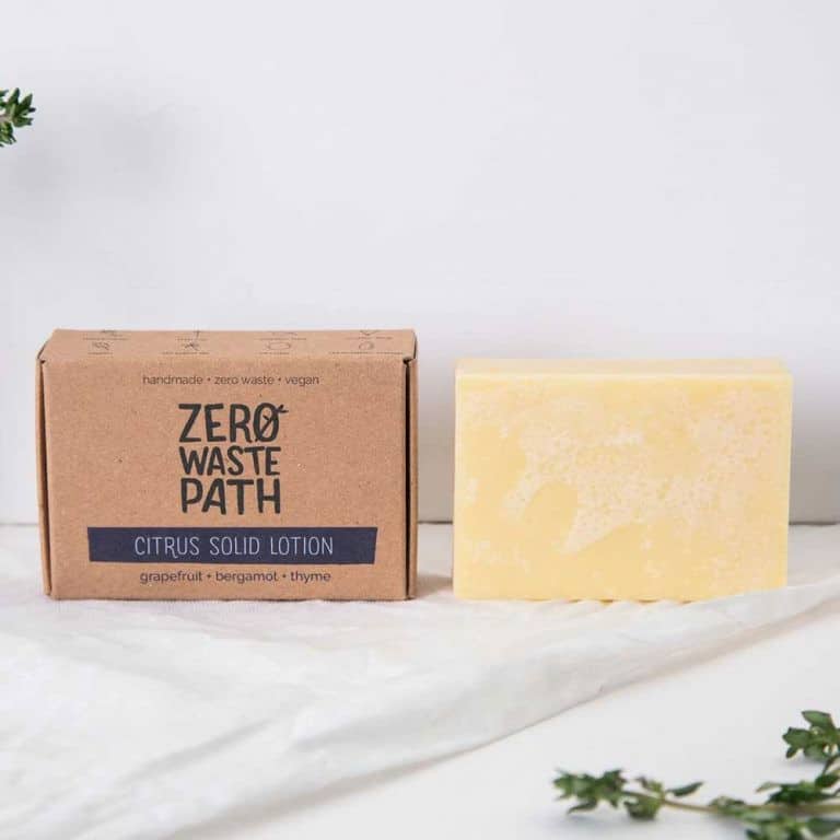 Bar of Zero Waste Path's citrus solid lotion.