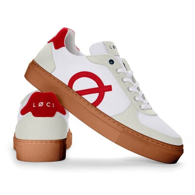 Loci ethical trainers in white and red
