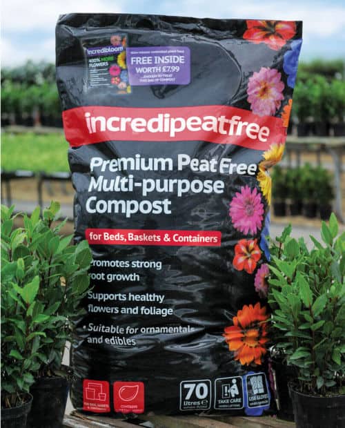 Bag of Incredipeatfree - a peat-free compost brand